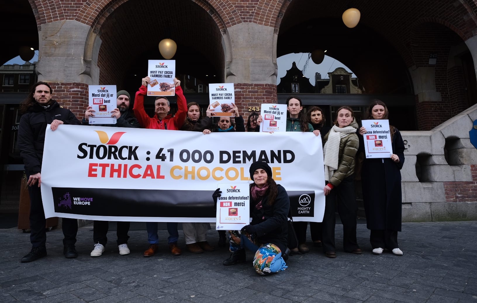 Protesters' petition calls on Storck confectionery to enhance action on child labour and deforestation